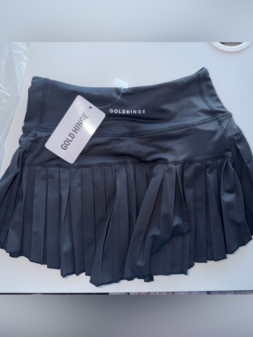 Goldhinge Black Pleated Tennis Skirt NWT XS